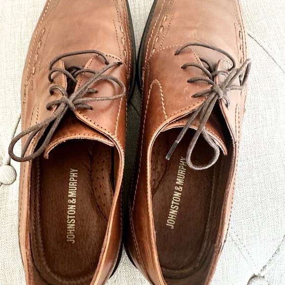 Johnston & Murphy Brown Leather Lace Up Square Toe Dress Shoes Men's Size 10.5 M - Picture 3 of 9